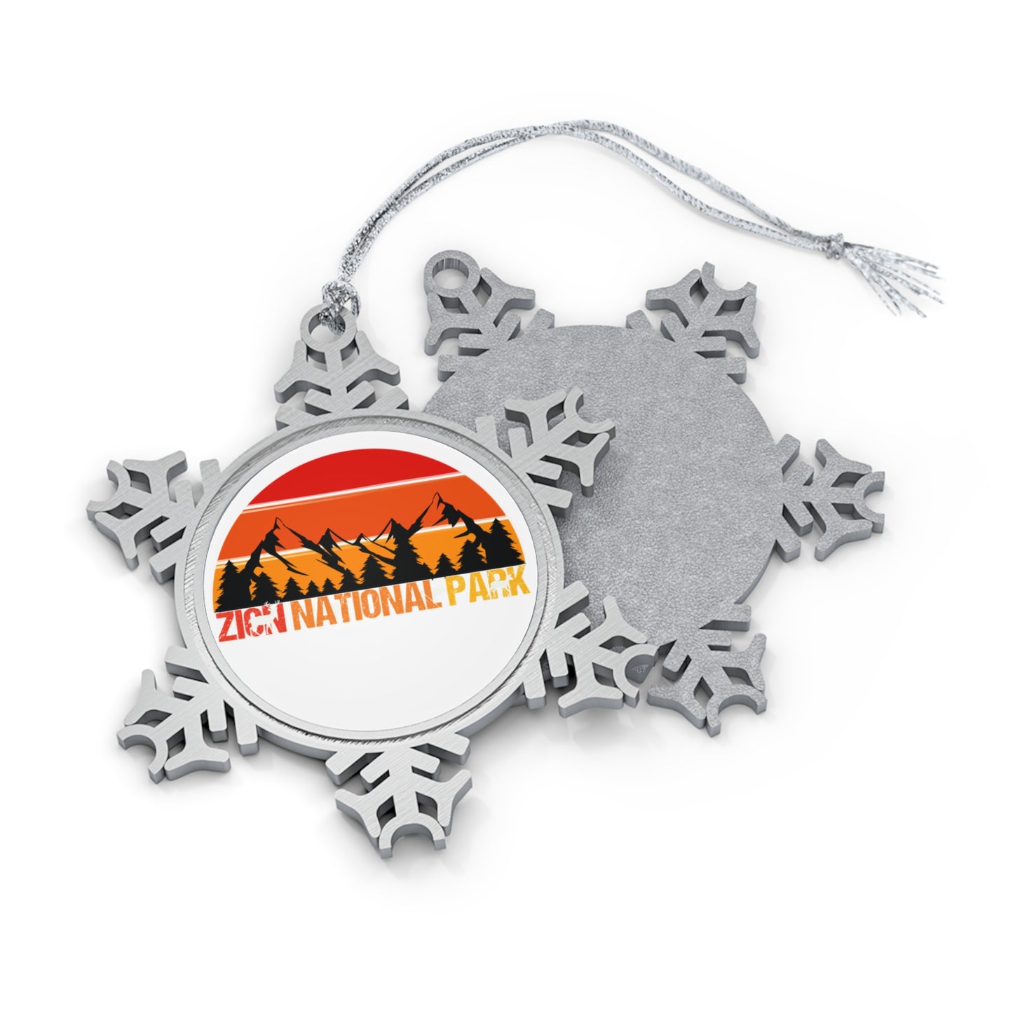 Zion National Park Pewter Snowflake Ornament, Christmas Gifts for Nature Lovers, Gifts from Family NP094ALL