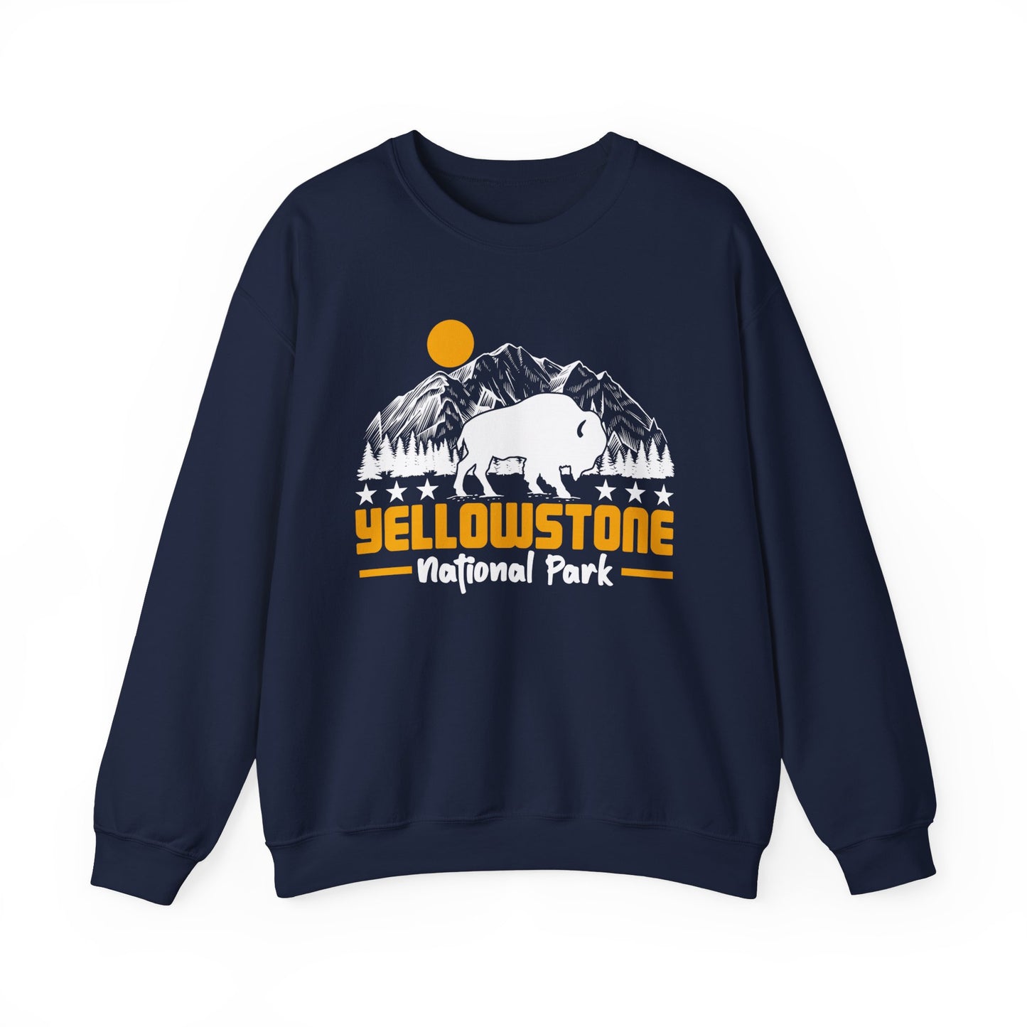 Yellowstone National Park NPS Camping Mountain Buffalo Sweatshirt - NPT059ALL