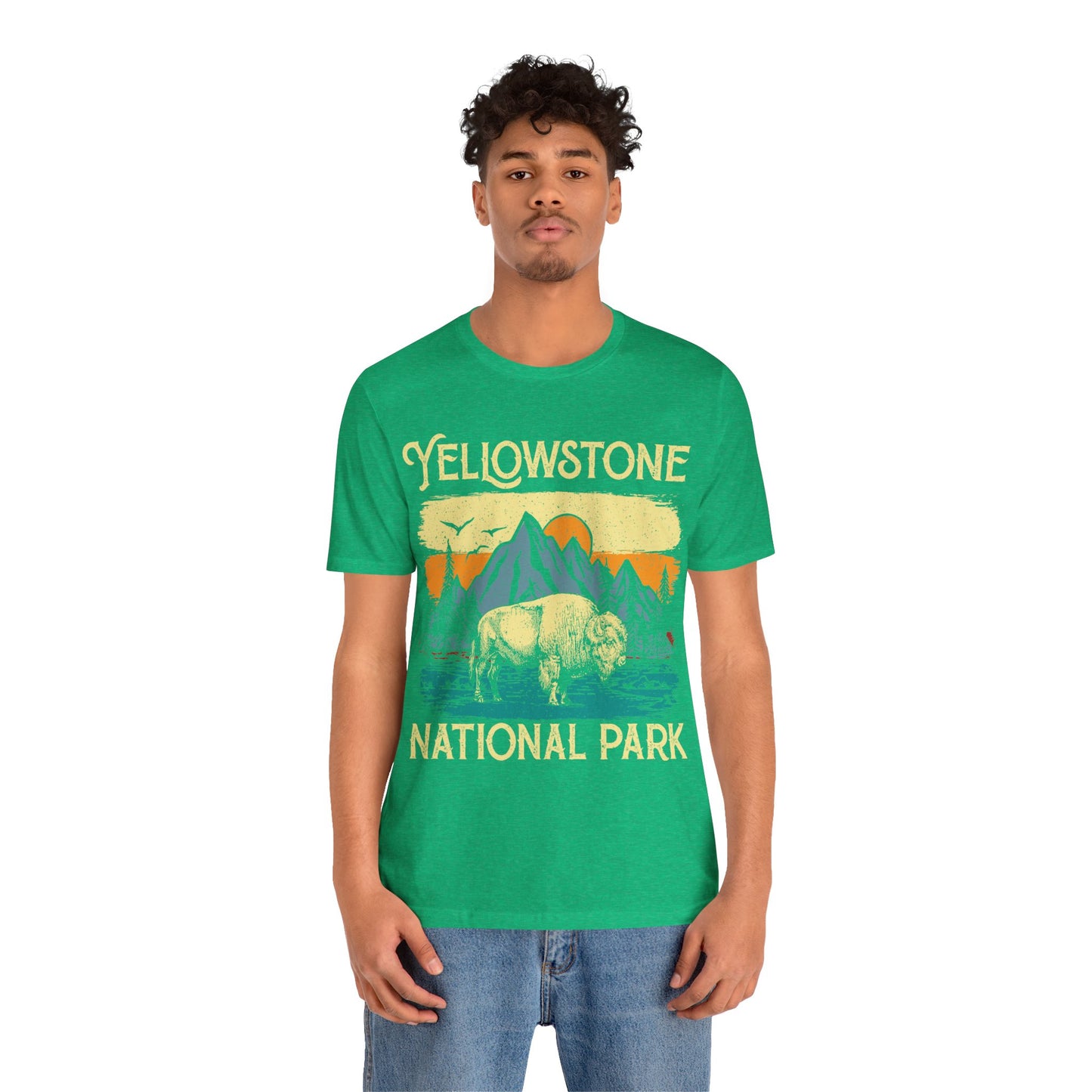 Yellowstone Crewneck Shirt, Yellowstone National Park NPS Camping Buffalo Fluffy Cows Shirt - NPT027ALL