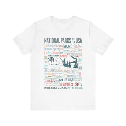 63 National Park Name Shirt, All 63 US National Park Name CheckList Adventure Mountain Shirt - Np0323all