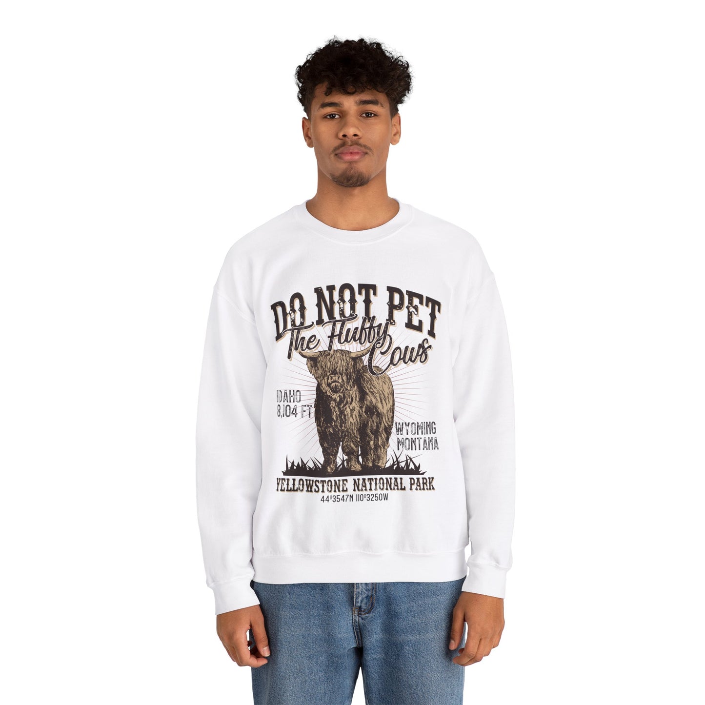 Don't Pet The Fluffy Cows Yellowstone National Park Monata Buffalo Sweatshirt - NPT066ALL