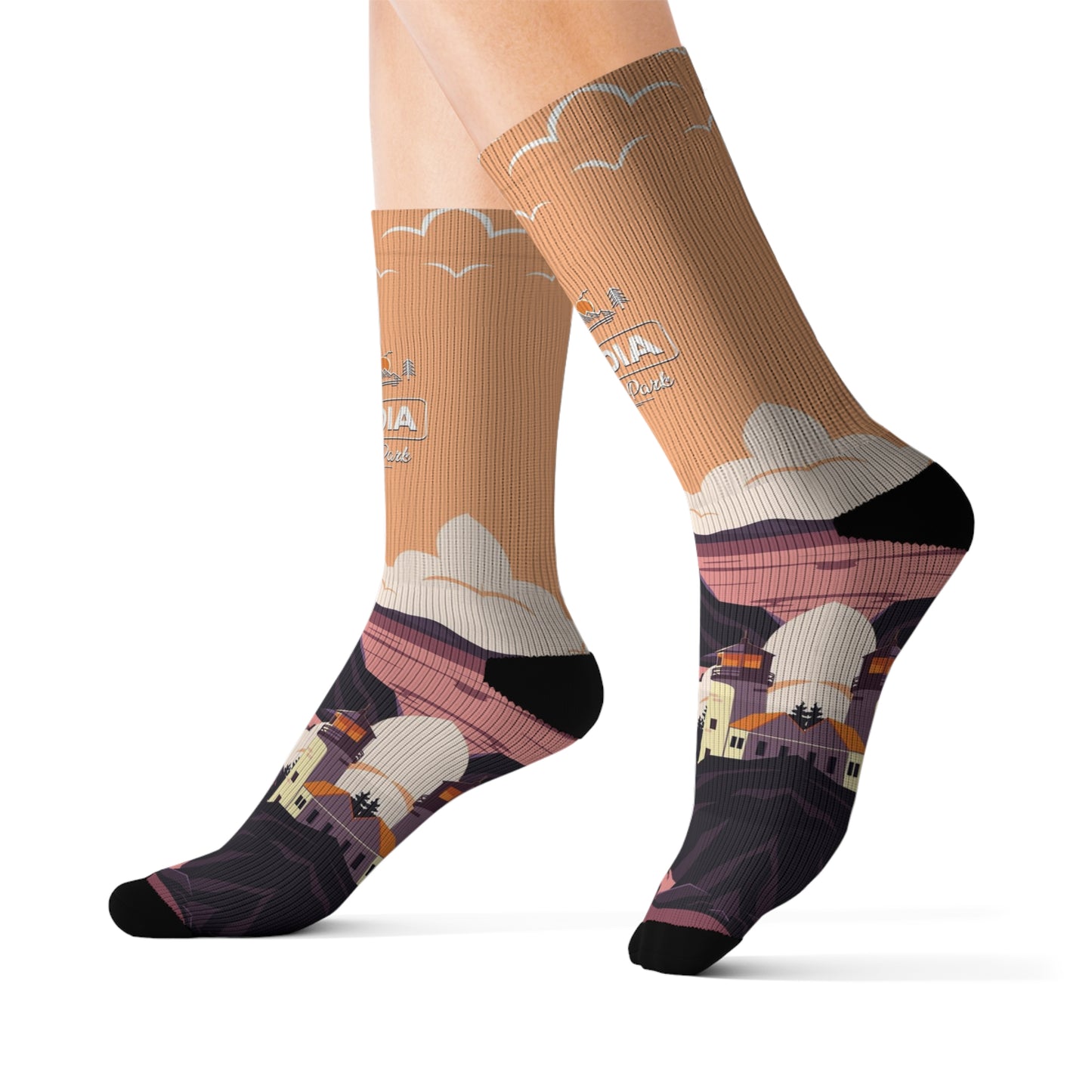 Acadia Sublimation Socks, Acadia National Park Camping Hiking Adventure Mountain Socks - SOCKNP031