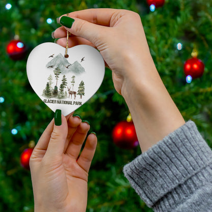 Glacier Ornament, Glacier National Park Adventure Outdoors  Hiking Wanderlust Explore Ceramic Ornament - NP0173ALL