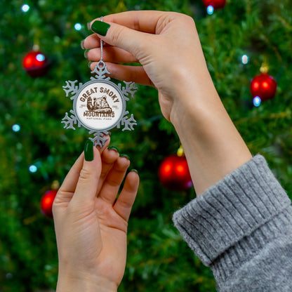 Great Smoky Mountain National Park Bear Pewter Snowflake Ornament - NP0114ALL