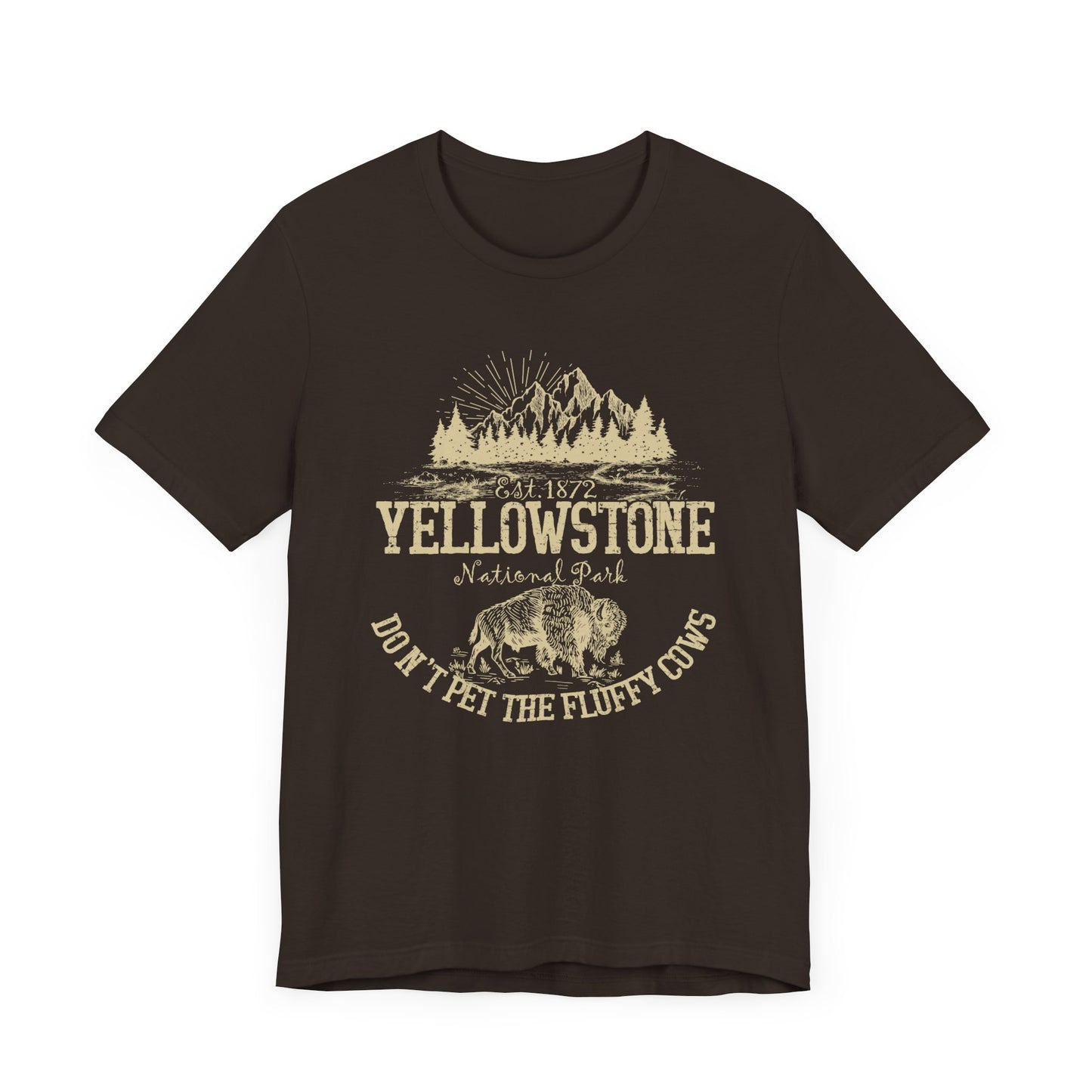 Don't Pet The Fluffy Cows Crewneck Shirt, Yellowstone National Park NPS Camping Bison Shirt - NPT001ALL