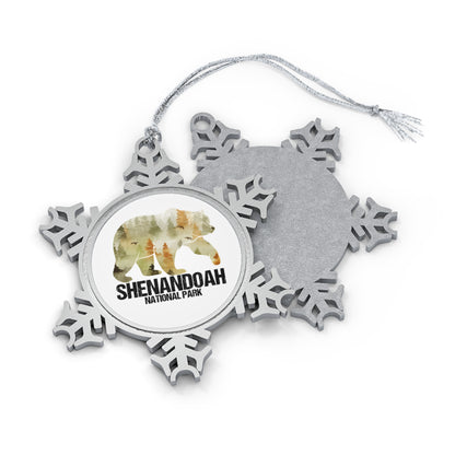 Shenandoah National Park Camping Forest Bear Hiker Hiking Camping Pewter Snowflake Ornament - NP0233ALL