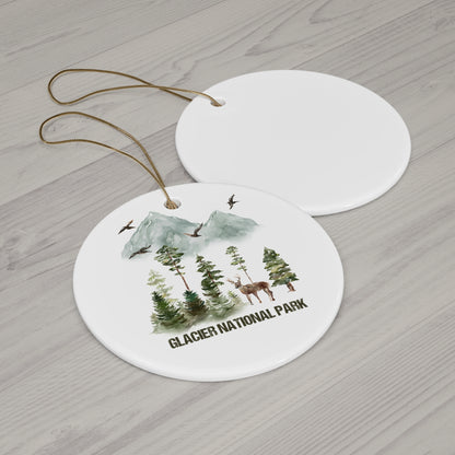 Glacier Ornament, Glacier National Park Adventure Outdoors  Hiking Wanderlust Explore Ceramic Ornament - NP0173ALL