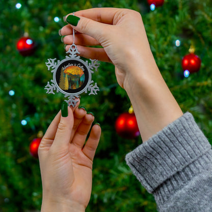 dventure Awaits US National Park Mountains Hiking Outdoors Wanderlust Pewter Snowflake Ornament - NP0144ALL