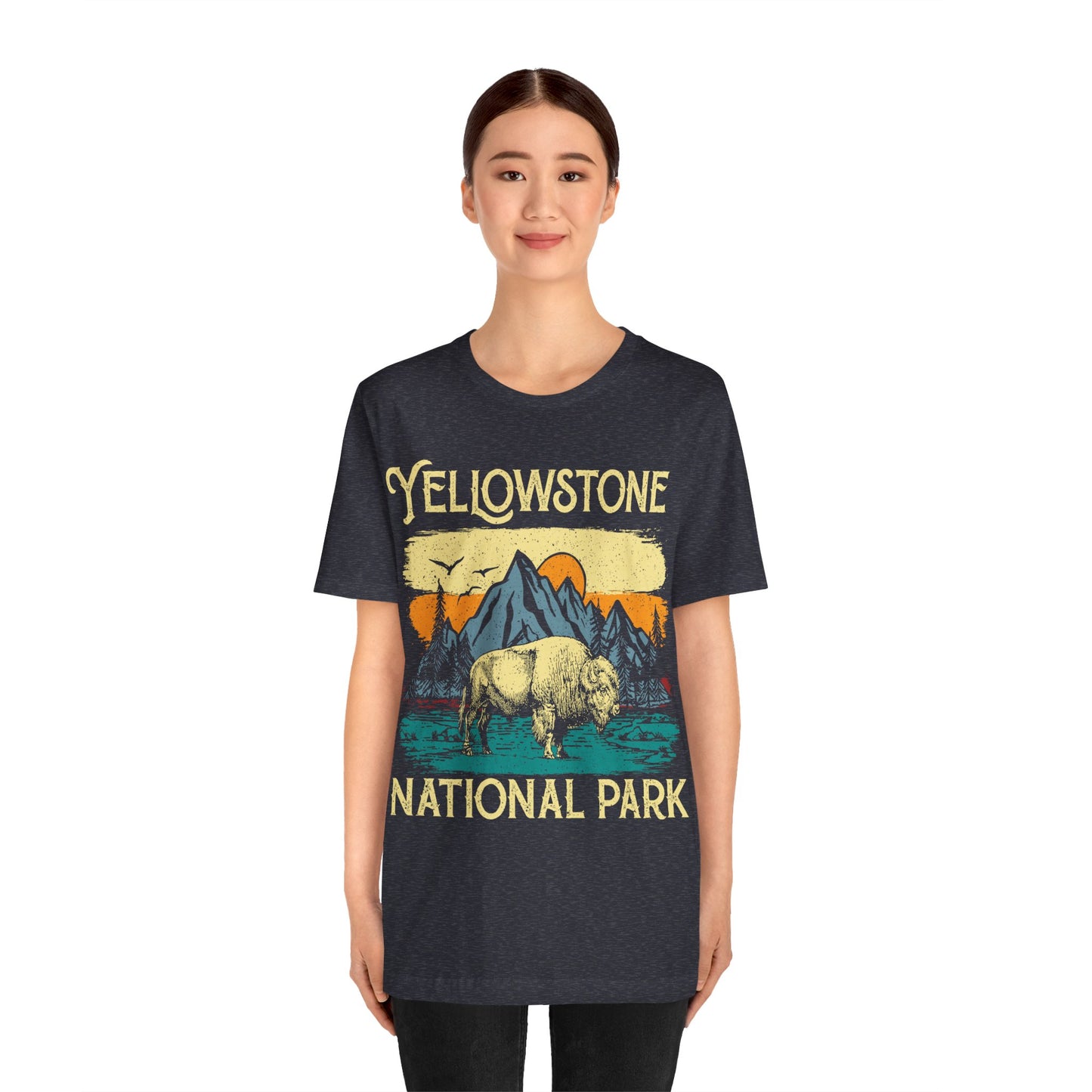 Yellowstone Crewneck Shirt, Yellowstone National Park NPS Camping Buffalo Fluffy Cows Shirt - NPT027ALL