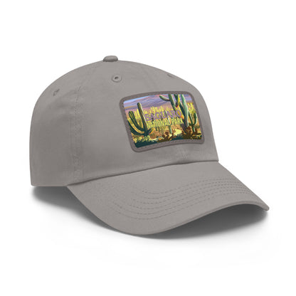 Saguaro Leather Patch Hat, Saguaro National Park Mountain Camping Hiking Mountain Hat - HATNP016