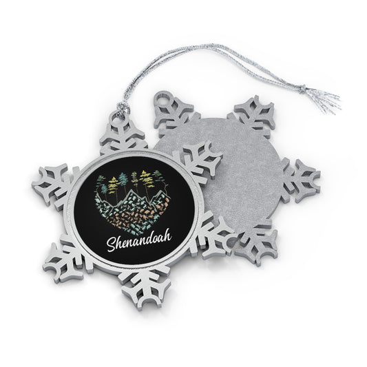 Shenandoah National Park Hiking Camping Pewter Snowflake Ornament - NP0386ALL