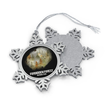 Forbidden Forest Magical Gifts, High-Quality Pewter Snowflake Ornament, Birthday, Holiday Celebrations NP0165ALL