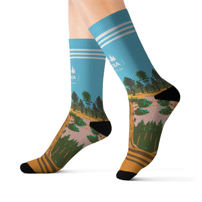 Sequoia Mountains National Park Socks, Inspirational Outdoor Enthusiast Gift, Gifts from Friends to Nature Lovers - SOCKNP029