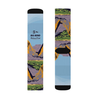 Big Bend National Park Camping Hiking Adventure Mountain Sublimation Socks - SOCKNP013