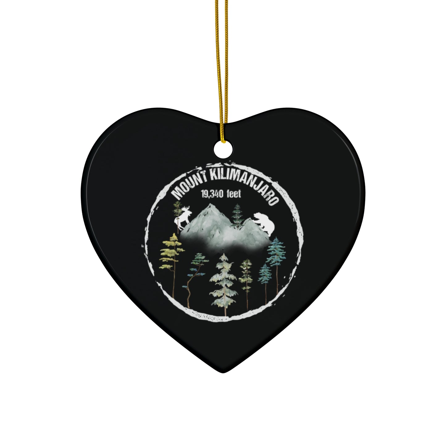 Mount Kilimanjaro Ornament, Mount Kilimanjaro Medal National Park Hiker Medal Hiking Camping Ceramic Ornament - NP0191ALL