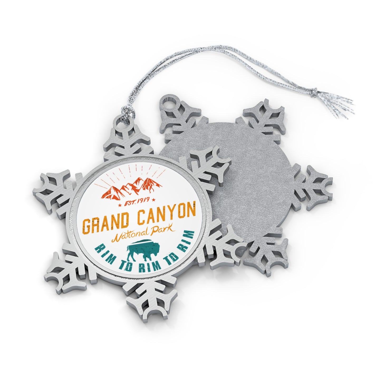 Grand Canyon National Park Pewter Snowflake Ornament, Keepsake Gifts from Friends, Gifts for Nature Lovers Christmas Birthday