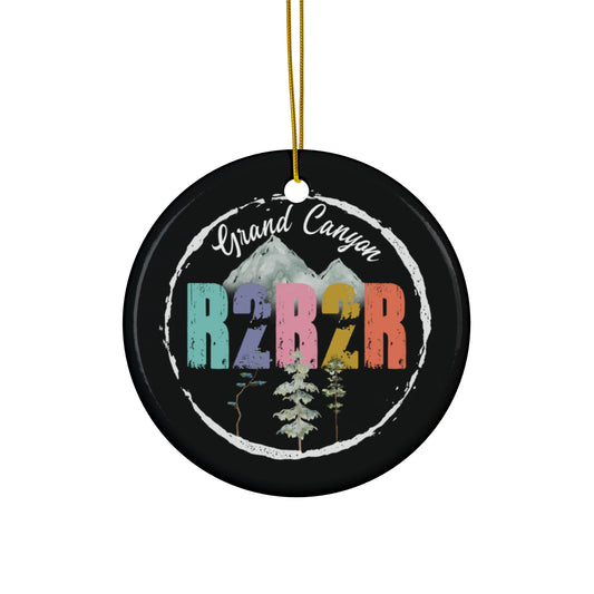 Rim To Rim To Rim  Ornament, Grand Canyon National Park Hiker R2R2R Hiking Camping Ceramic Ornament - NP0364ALL