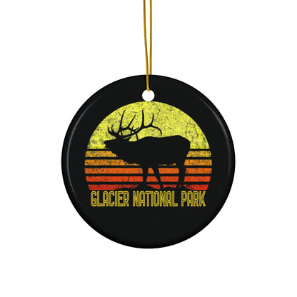 Glacier Ornament, Glacier National Park Desert National Park Camping Hiking Moose Deer Hiking Camping Ceramic Ornament - NP0340ALL