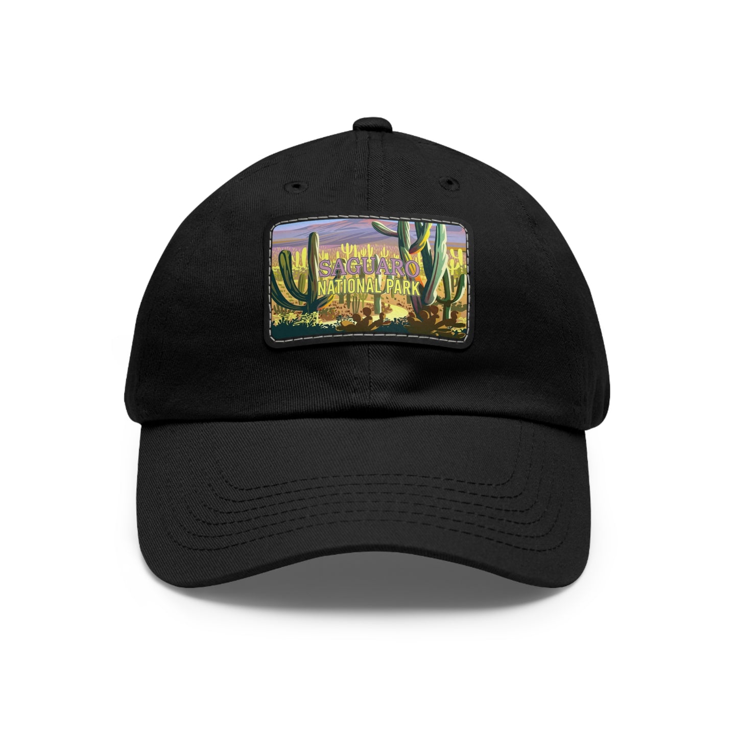 Saguaro Leather Patch Hat, Saguaro National Park Mountain Camping Hiking Mountain Hat - HATNP016