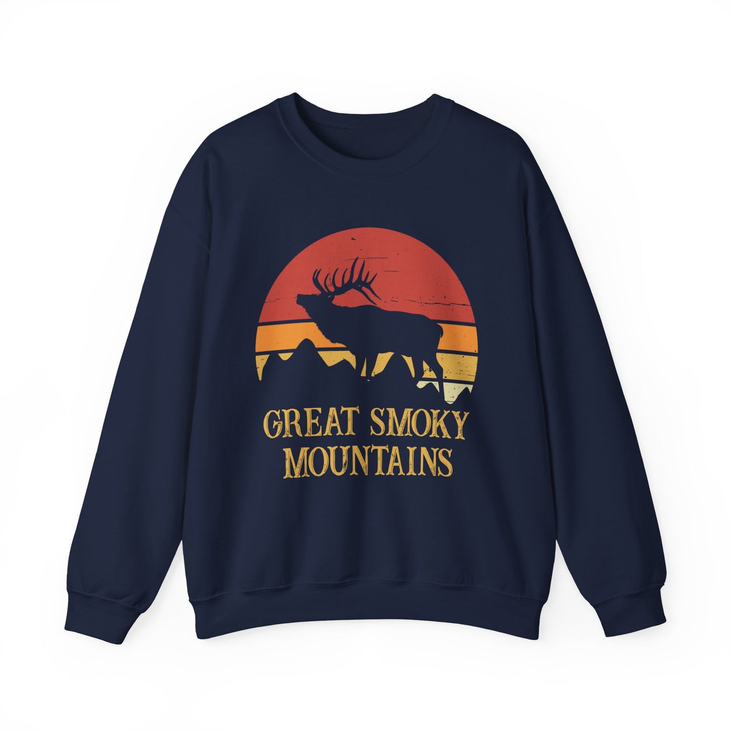 Vintage Great Smoky Mountains National Park Camping Forest Deer Hiking Sweatshirt - NPT040ALL