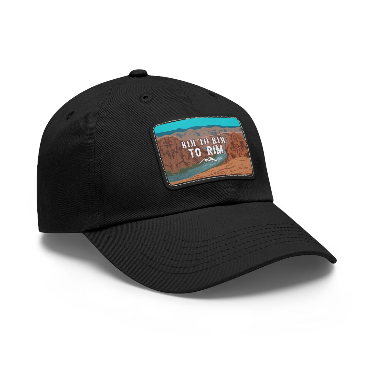 Rim To Rim To Rim Leather Patch Hat, R2R2RTravel Grand Canyon National Park Mountain Camping Hiking Mountain Hat - HATNP005