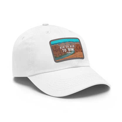 Rim To Rim To Rim Leather Patch Hat, R2R2RTravel Grand Canyon National Park Mountain Camping Hiking Mountain Hat - HATNP005