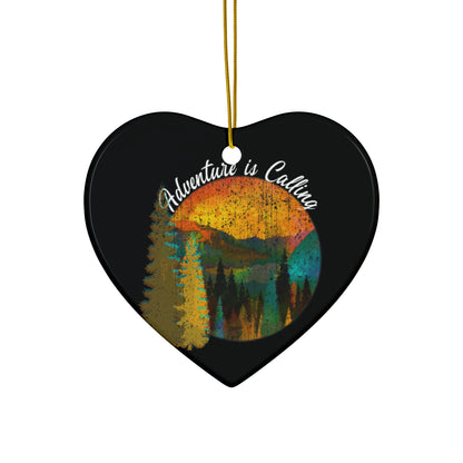 Adventure Is Calling Ornament, Adventure Awaits US National Park Mountains Hiking Outdoors Wanderlust Ceramic Ornament - NP0144ALL