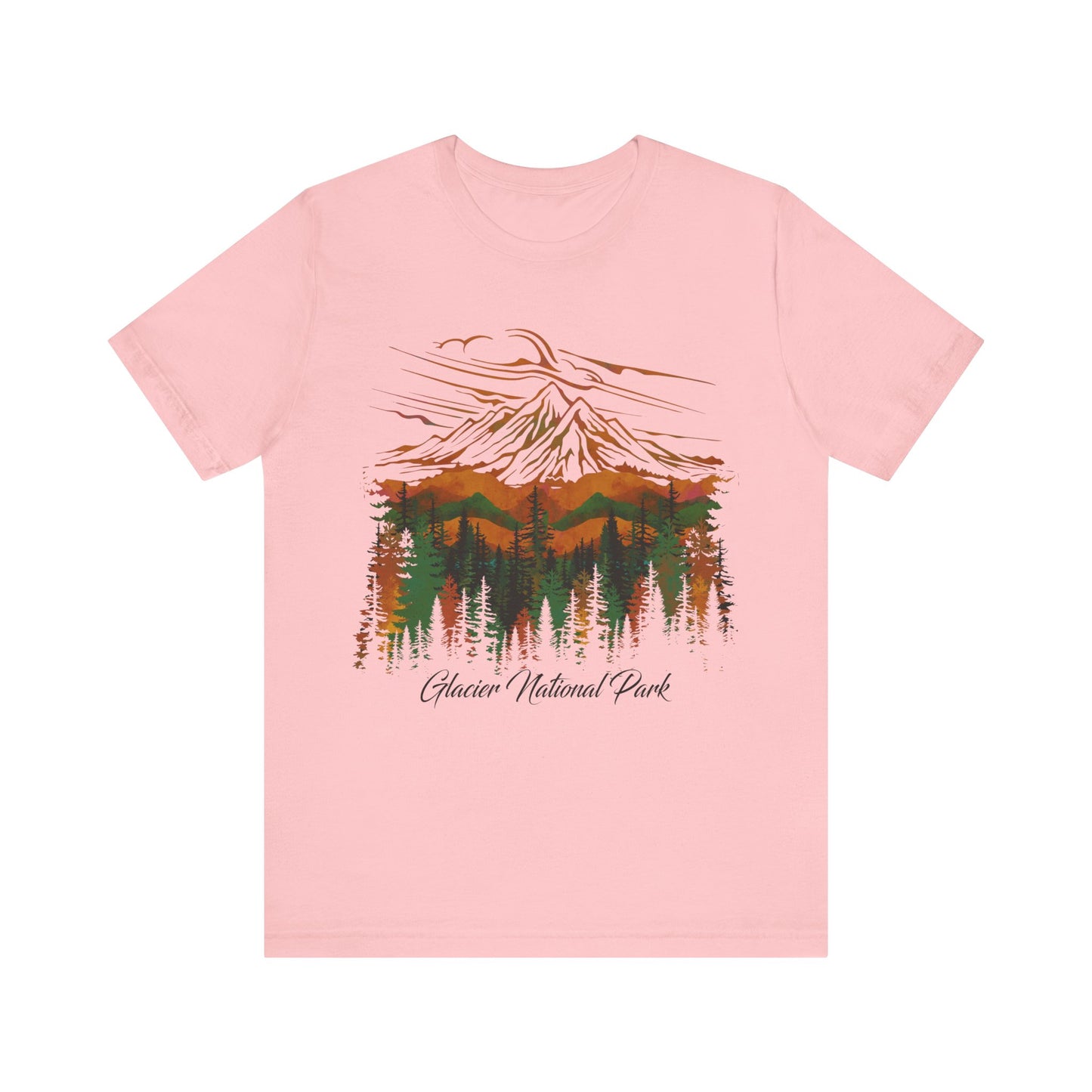 Glacier National Park Watercolor Hiking Camping Mountain Forest Pine tree Shirt - NPT179ALL