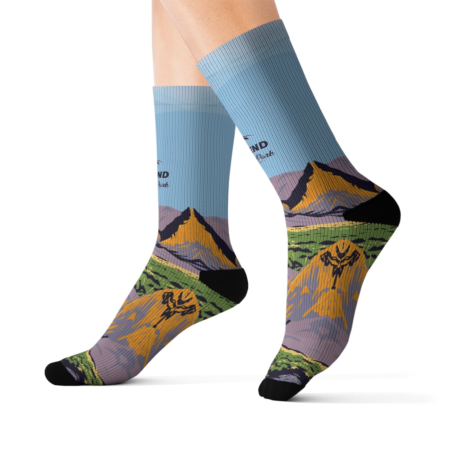 Big Bend Sublimation Socks, Funny Hiking Adventure Gifts, Gifts for Friends and Family Who Love Camping - SOCKNP025