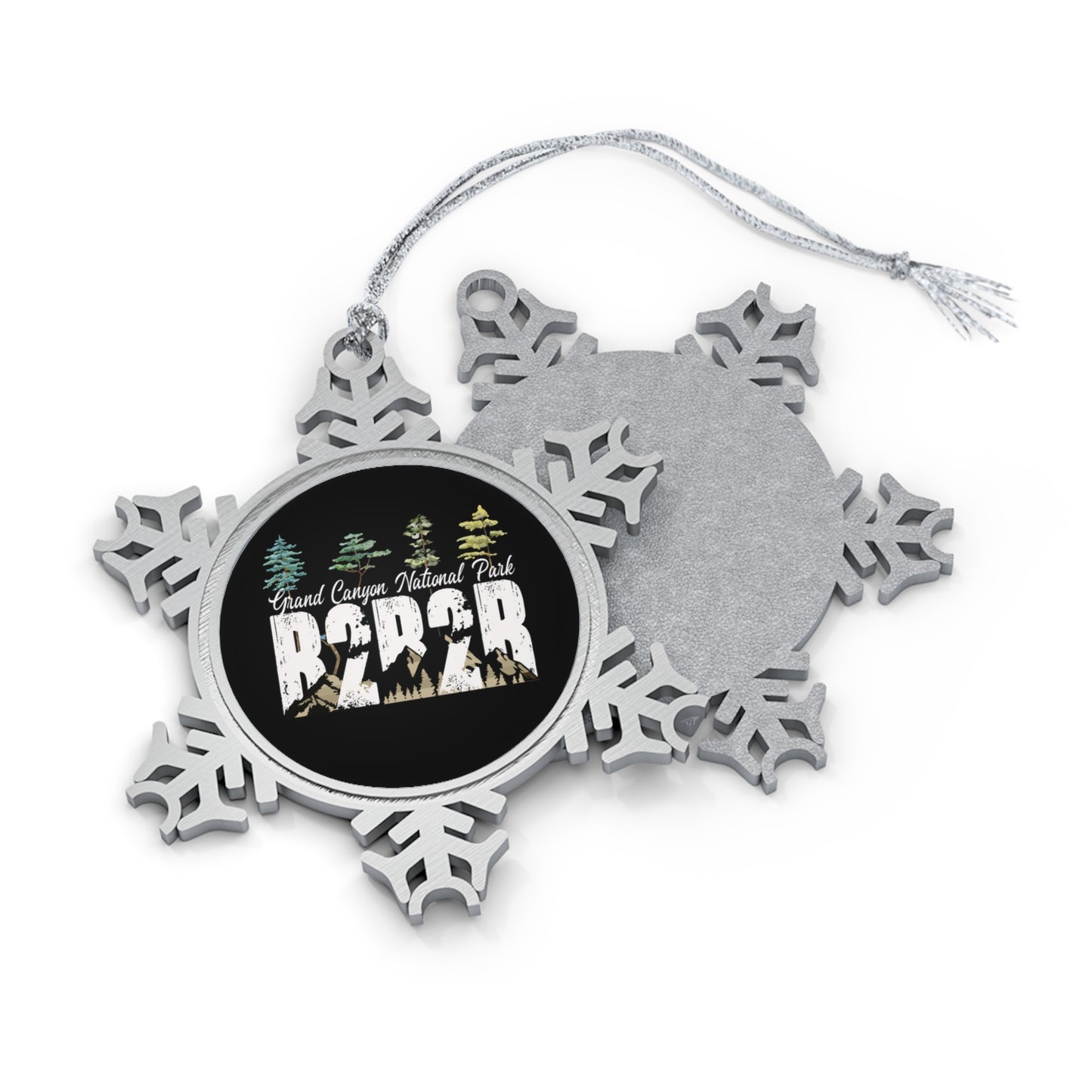 Rim To Rim To Rim Grand Canyon National Park Hiker R2R2R Hiking Pewter Snowflake Ornament - NP0362ALL