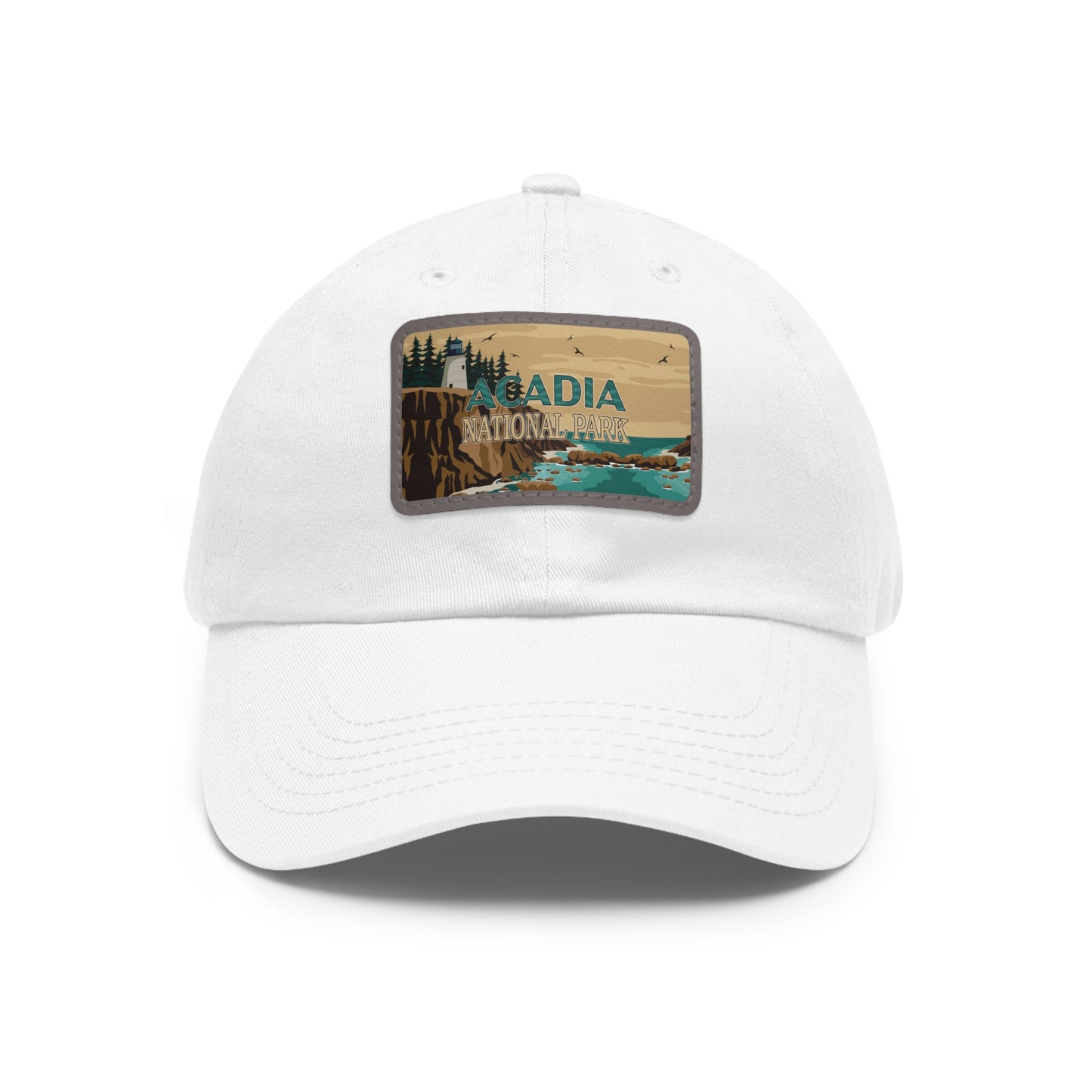 Acadia Leather Patch Hat, Inspirational Camping Gifts for Dad, Father's Day Outdoor Adventure Hat from Family HATNP011