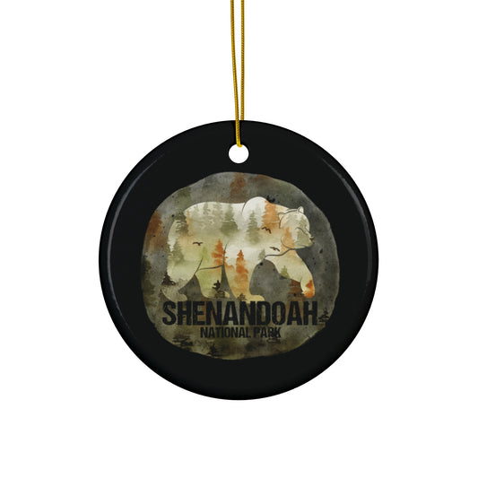 Shenandoah Ornament, Shenandoah National Park List Adventure Mountains Hiking Watercolor Ceramic Ornament - NP0172ALL