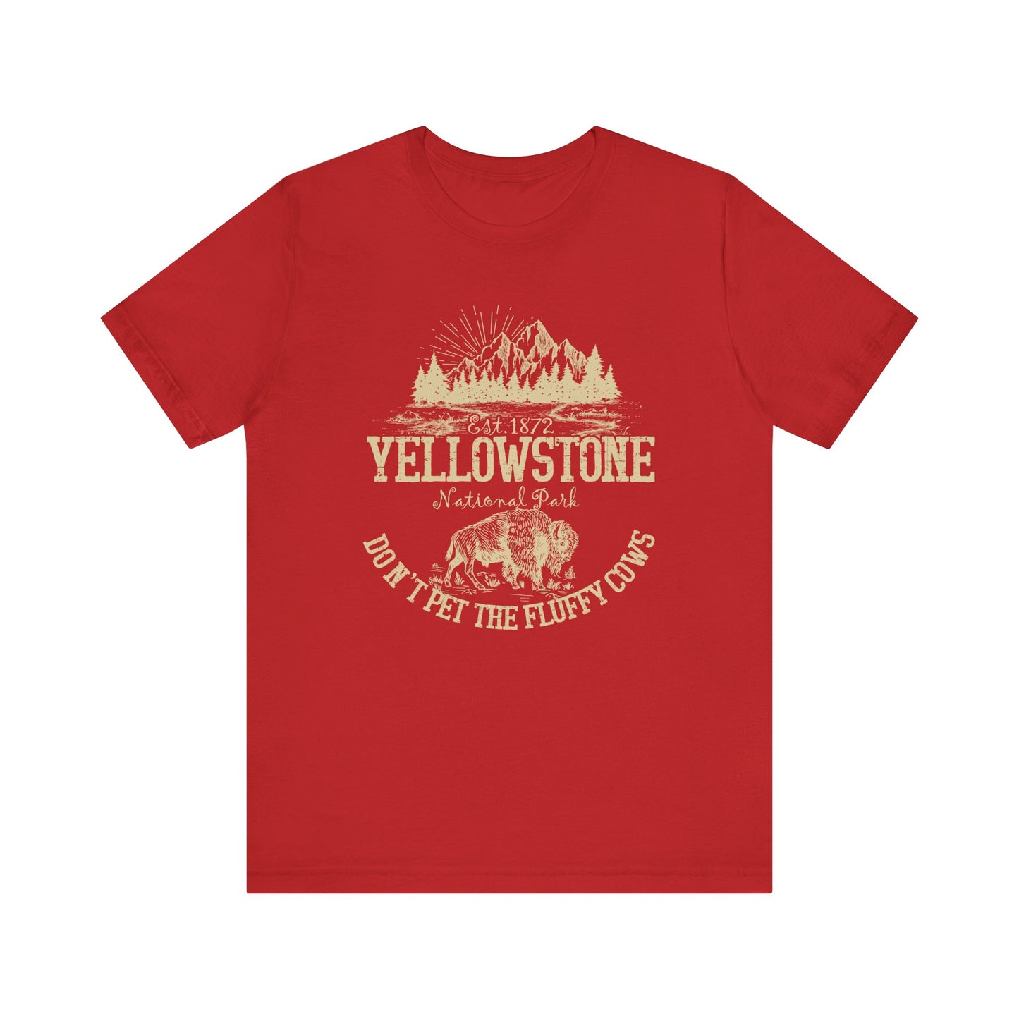 Don't Pet The Fluffy Cows Crewneck Shirt, Yellowstone National Park NPS Camping Bison Shirt - NPT001ALL