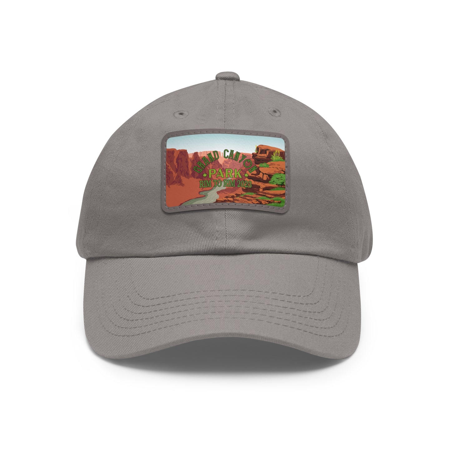 Rim To Rim To Rim Leather Patch Hat, Grand Canyon National Park Hiking Hat, Day Hiking Adventure Gifts for Dad from Family