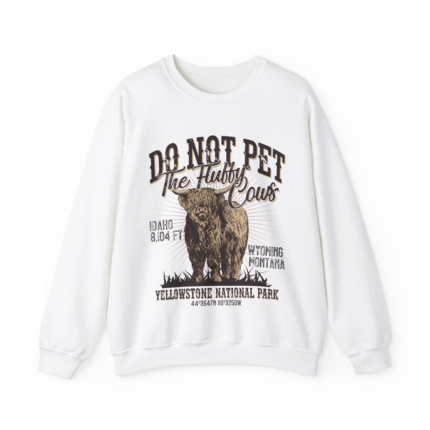 Don't Pet The Fluffy Cows Yellowstone National Park Monata Buffalo Sweatshirt - NPT066ALL