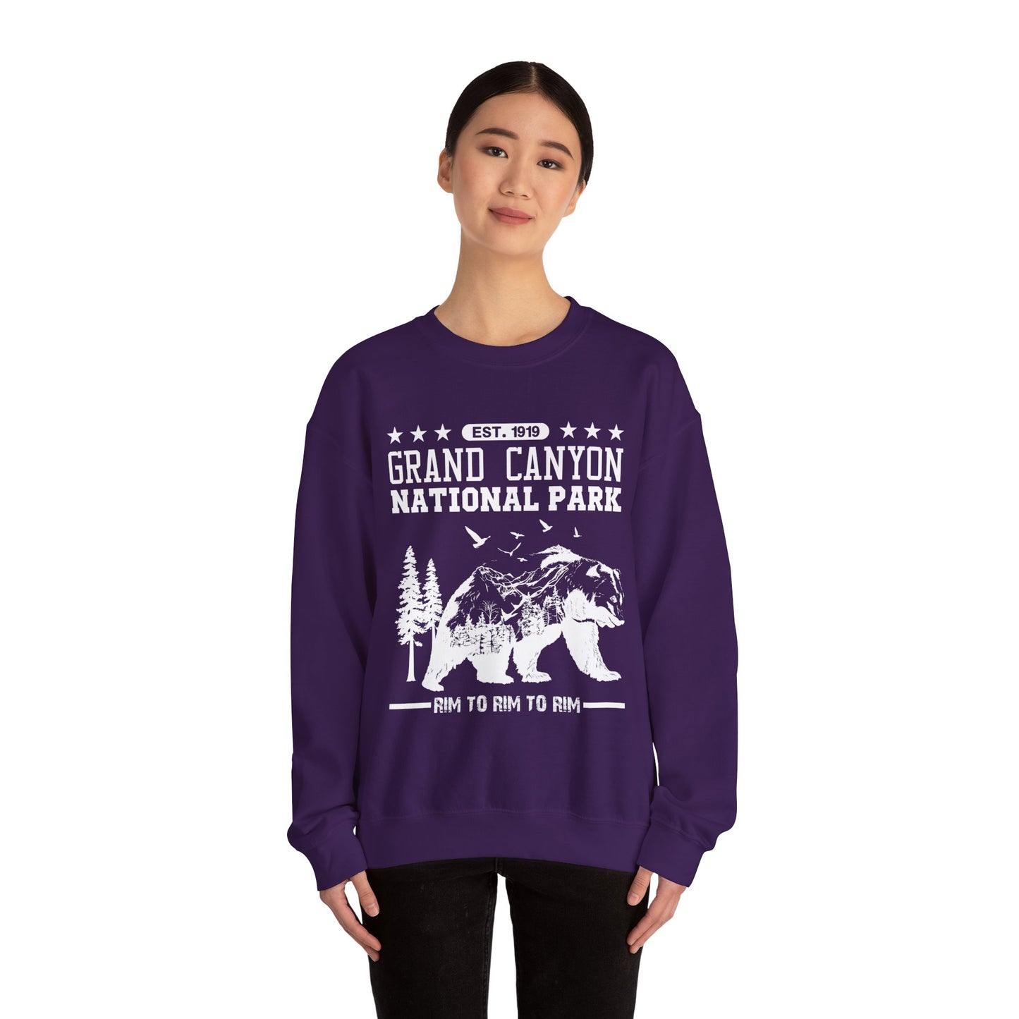 Rim To Rim To Rim Sweatshirt, Grand Canyon National Park R2R2R Arizona Camping Hiking Travel Sweatshirt - NPT005ALL