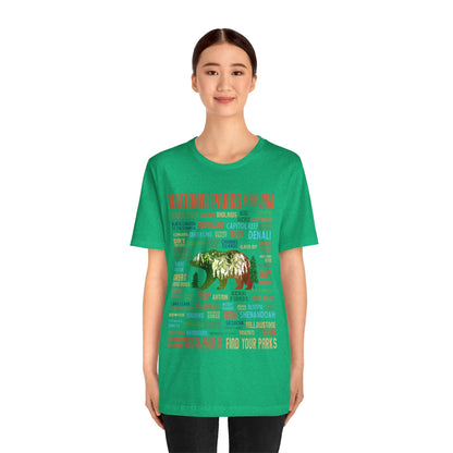 63 National Park Checklist Hiking Shirt, All 63 US National Park Name List Adventure Bear shirt - Npt031all