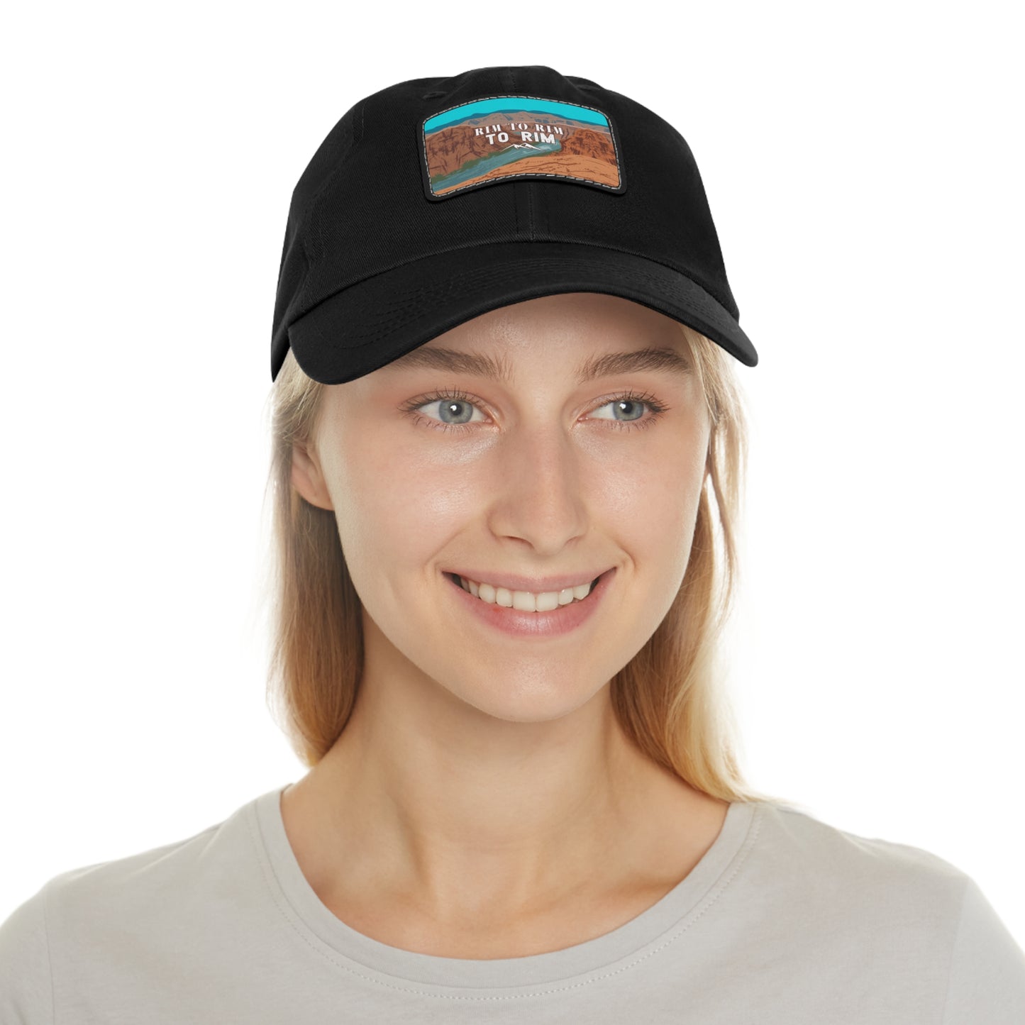 Rim To Rim To Rim Leather Patch Hat, R2R2RTravel Grand Canyon National Park Mountain Camping Hiking Mountain Hat - HATNP005