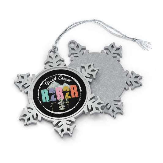 Rim To Rim To Rim Grand Canyon National Park Hiker R2R2R Hiking Pewter Snowflake Ornament - NP0364ALL