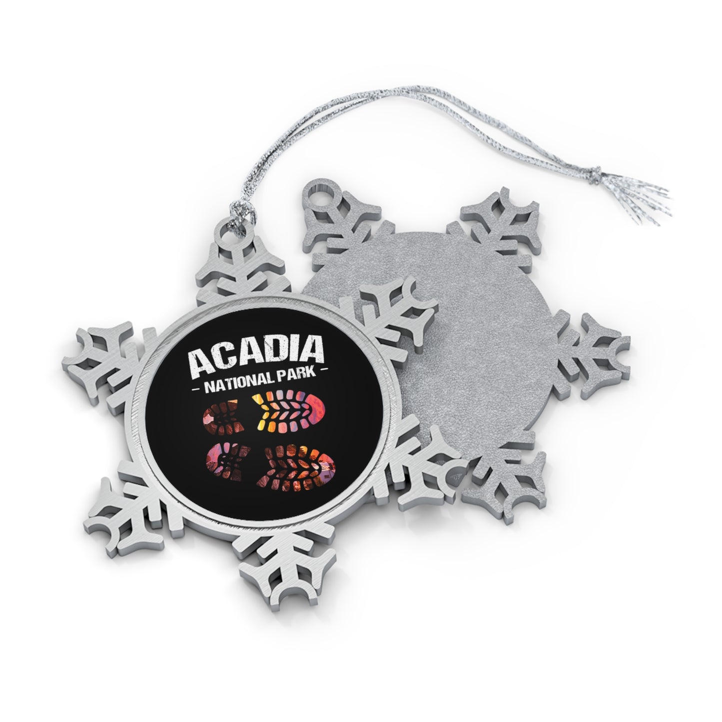 Acadia National Park Pewter Snowflake Ornament,  Gifts from Friends to Nature Lovers, Gifts for Hikers, Christmas Gifts