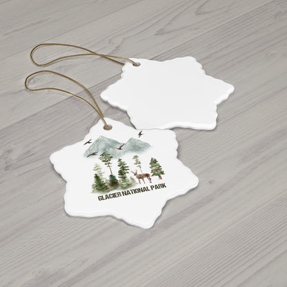 Glacier Ornament, Glacier National Park Adventure Outdoors  Hiking Wanderlust Explore Ceramic Ornament - NP0173ALL