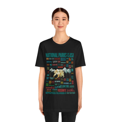 63 National Park Name Crewneck Shirt, All 63 US National Park List Adventure Awaits Checklist shirt - Np0324all