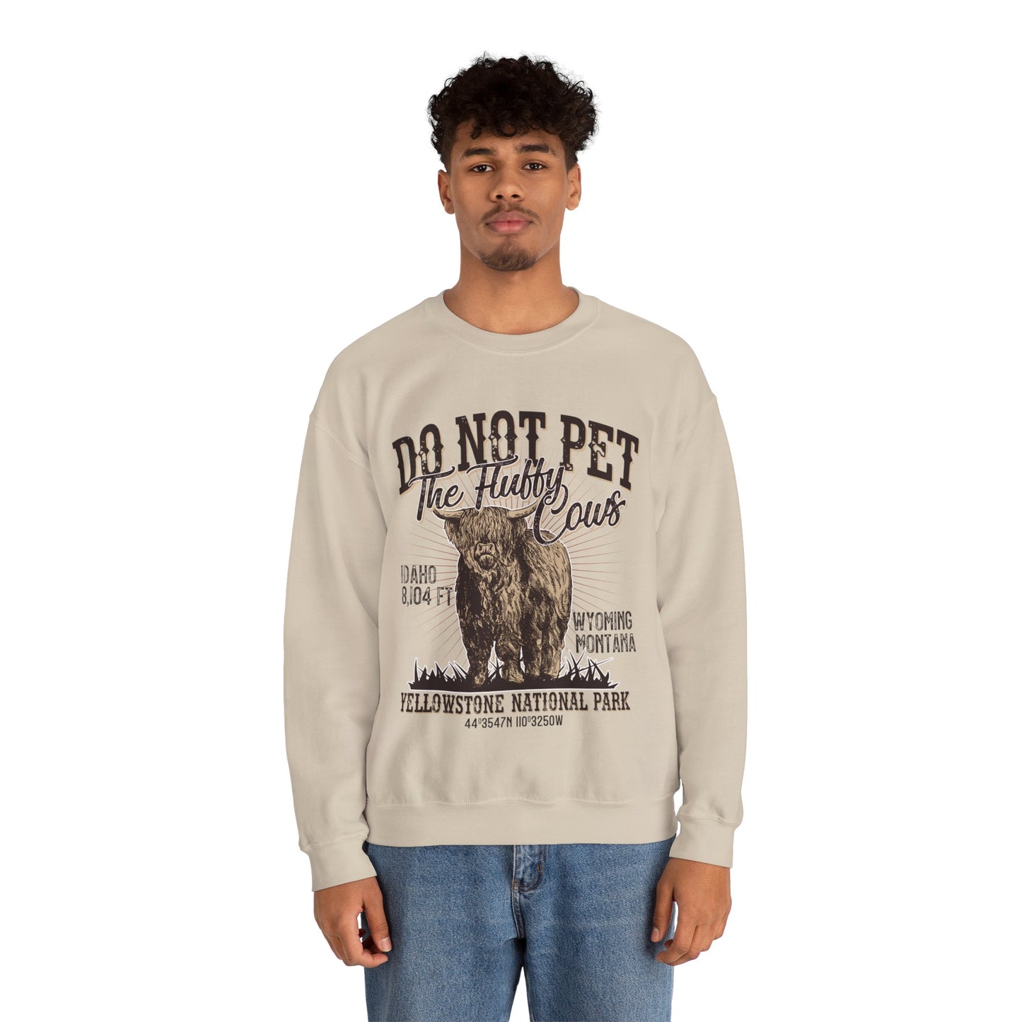 Don't Pet The Fluffy Cows Yellowstone National Park Monata Buffalo Sweatshirt - NPT066ALL