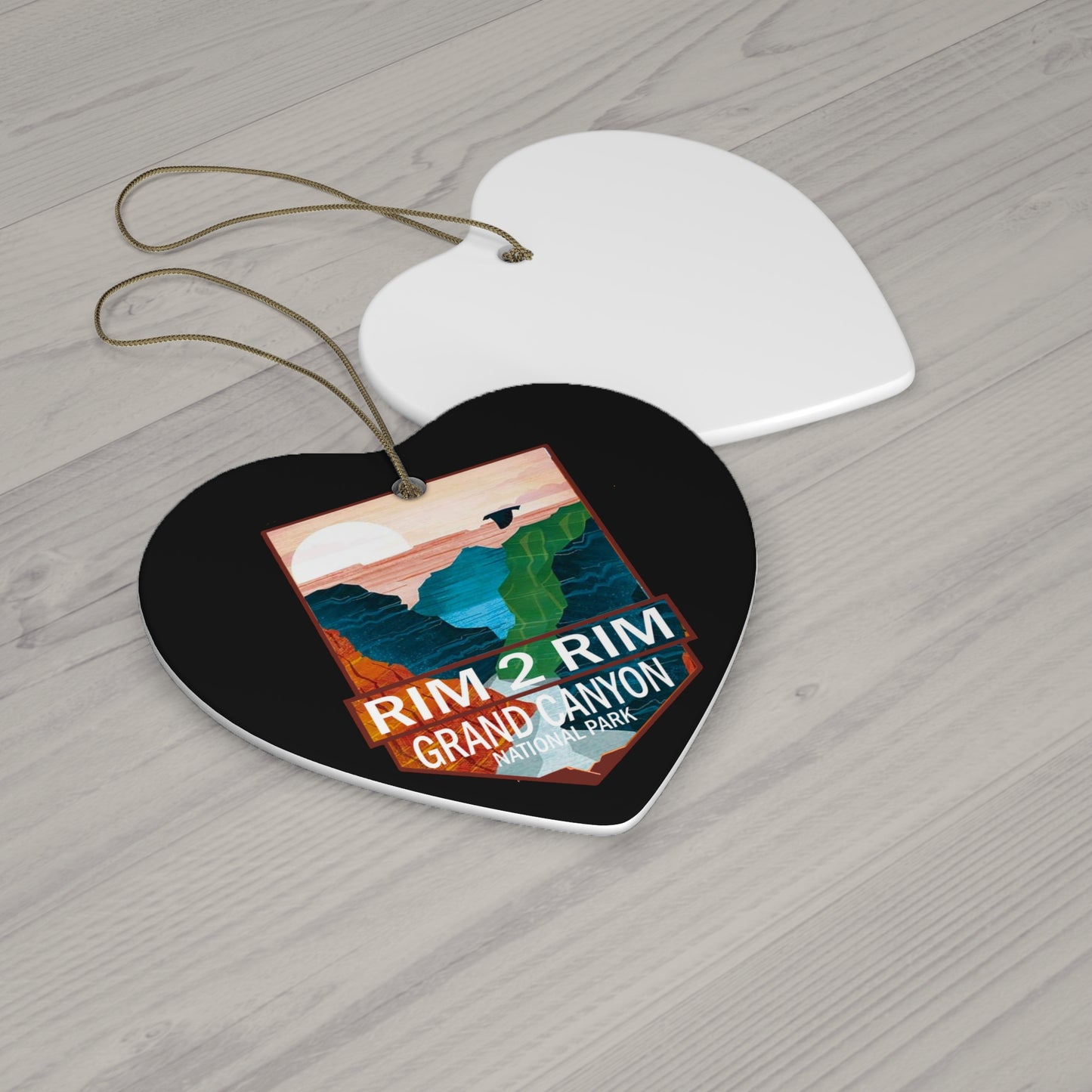 Rim 2 Rim Ornament, Grand Canyon National Park Hiker R2R Hiking Camping Ceramic Ornament - NP0431ALL