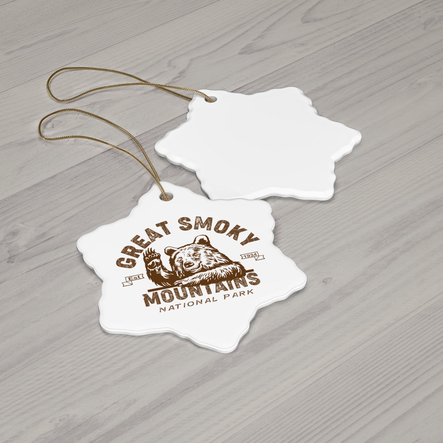 Great Smoky Mountain Ornament , Great Smoky Mountain National Park Bear Ceramic Ornament - NP0114ALL