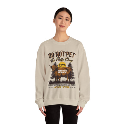 Don't Pet The Fluffy Cows Vintage Yellowstone National Park Idaho Wyoming Monata Buffalo Sweatshirt - NPT108ALL