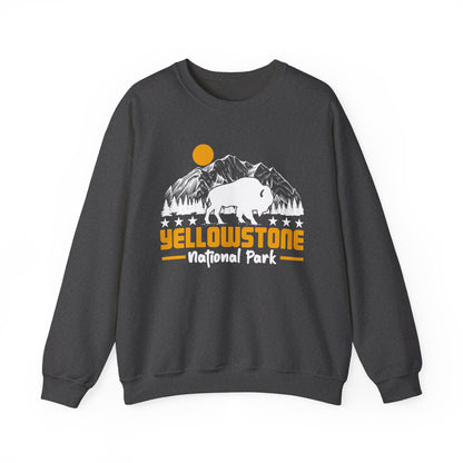 Yellowstone National Park NPS Camping Mountain Buffalo Sweatshirt - NPT059ALL