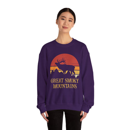 Vintage Great Smoky Mountains National Park Camping Forest Deer Hiking Sweatshirt - NPT040ALL