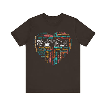 63 National Park Name Shirt, All 63 US National Park List Adventure Compass shirt - Np0319all