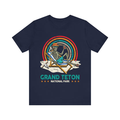 Vintage Grand Teton National Park Hiking Camping Skeleton shirt - NPT056ALL